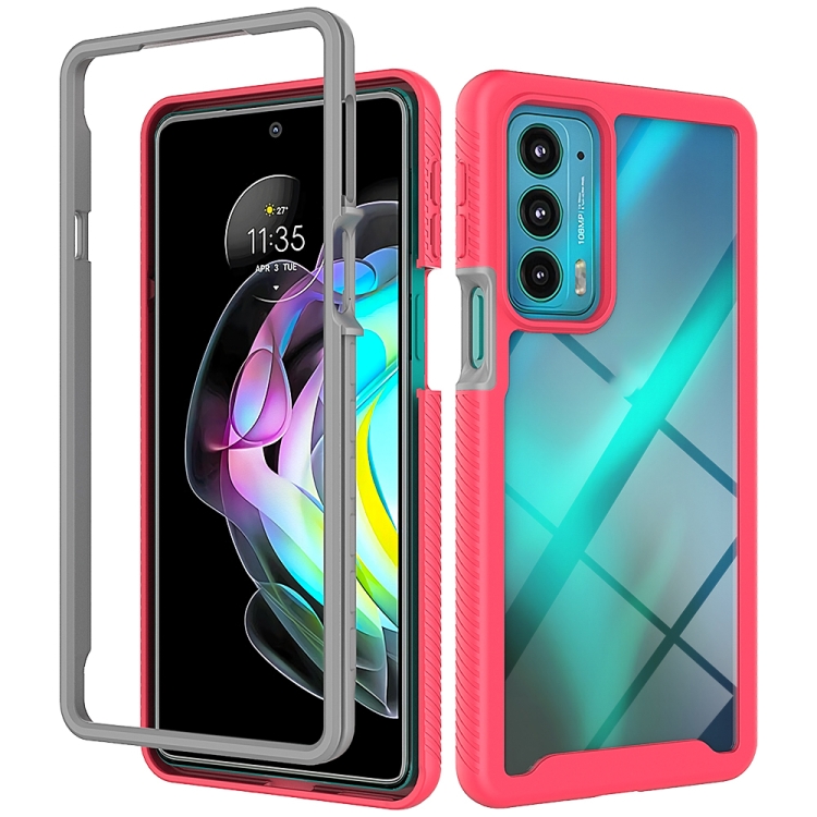 

For Motorola Edge 20 Starry Sky Solid Color Series Shockproof PC + TPU Protective Case(Light Red)