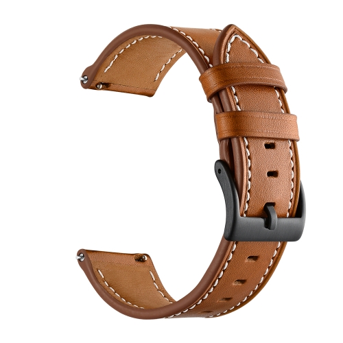 

For Samsung Galaxy Watch 46mm Leather Watch Band(Brown)