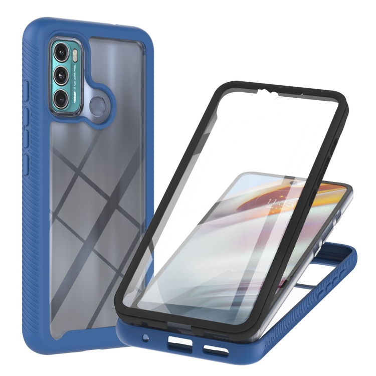 

For Motorola Moto G60 Starry Sky Solid Color Series Shockproof PC + TPU Protective Case with PET Film(Royal Blue)