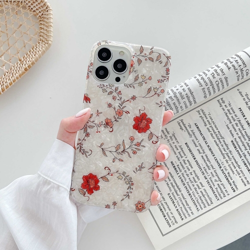 

Painted Pattern Shockproof TPU Protective Case For iPhone 13 Pro Max(Little Red Flower)