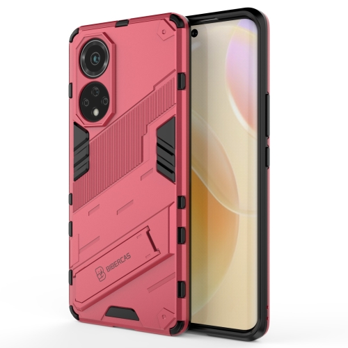 

For Huawei nova 9 Punk Armor 2 in 1 PC + TPU Shockproof Case with Invisible Holder(Light Red)