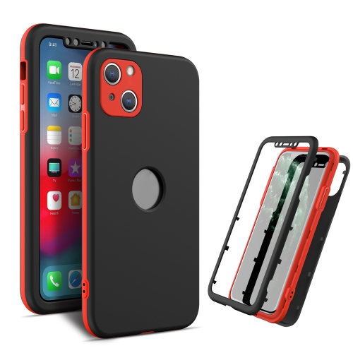 

360 Degrees Full Package PC + TPU Combination Case For iPhone 13(Red+Black)