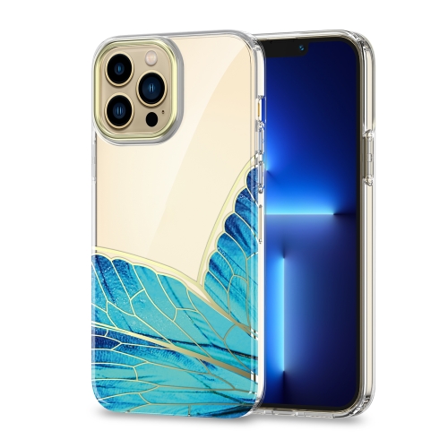 

Dual-side Laminating Butterfly Pattern TPU Phone Case For iPhone 13(Blue)