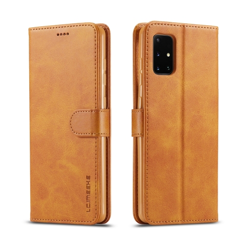 

For Samsung Galaxy A03s 166mm LC.IMEEKE Calf Texture Horizontal Flip Leather Case with Holder & Card Slots & Wallet(Yellow)