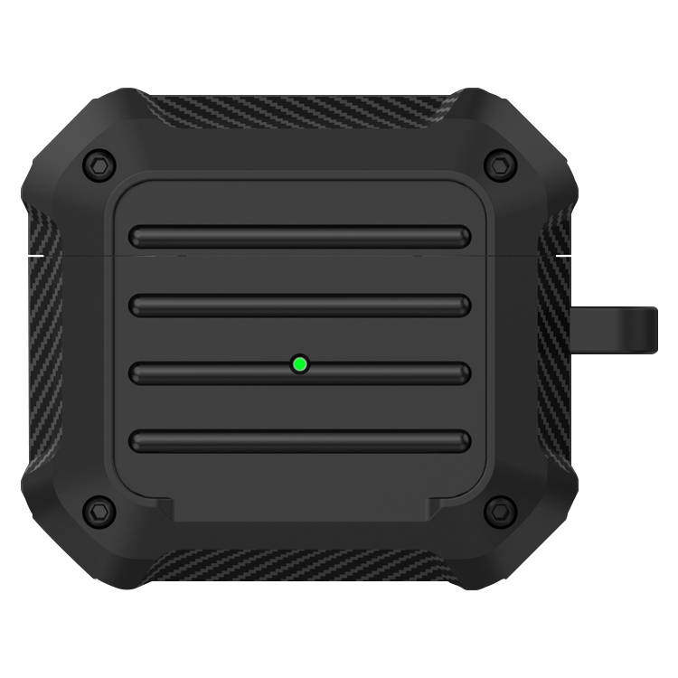 

Wireless Earphones Shockproof Carbon Fiber Luggage TPU Protective Case For AirPods 3(Black)