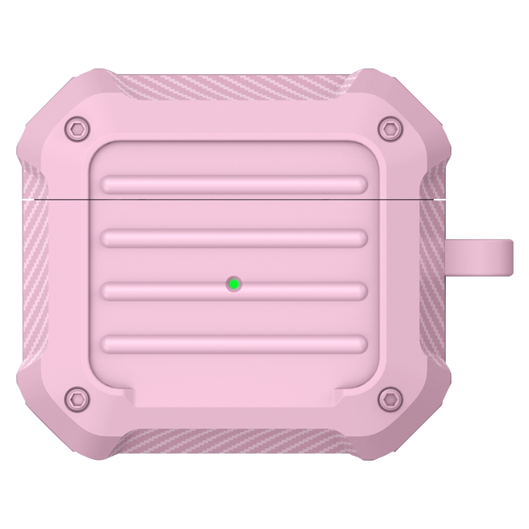 

Wireless Earphones Shockproof Carbon Fiber Luggage TPU Protective Case For AirPods 3(Pink)
