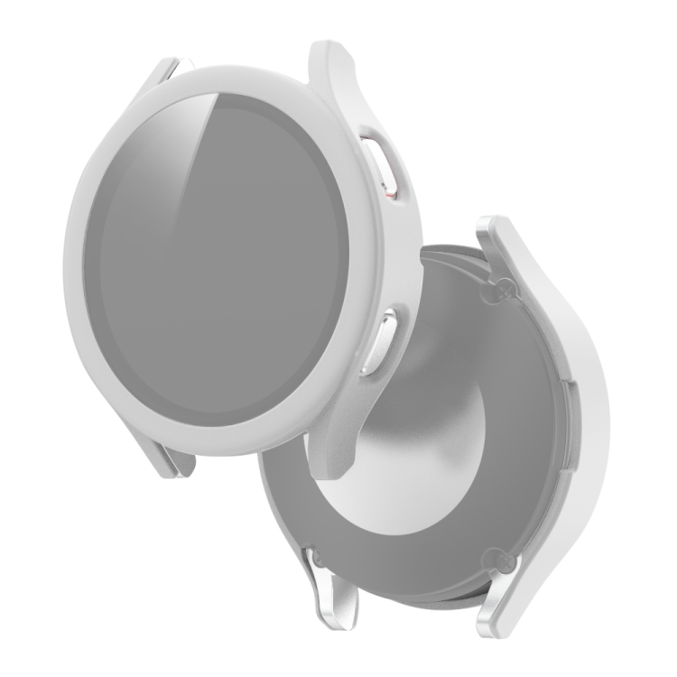 

For Samsung Galaxy Watch4 40mm Frosted PC + Tempered Glass Film Integrated Protective Case(White)