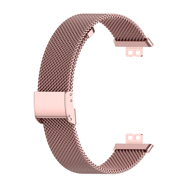 

For Huawei Watch Fit Mesh Metal Replacement Strap Watchband(Rose Pink)