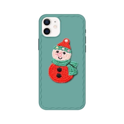 

knitting Christmas Pattern Wave TPU Case For iPhone 12 Pro Max(Snowman)