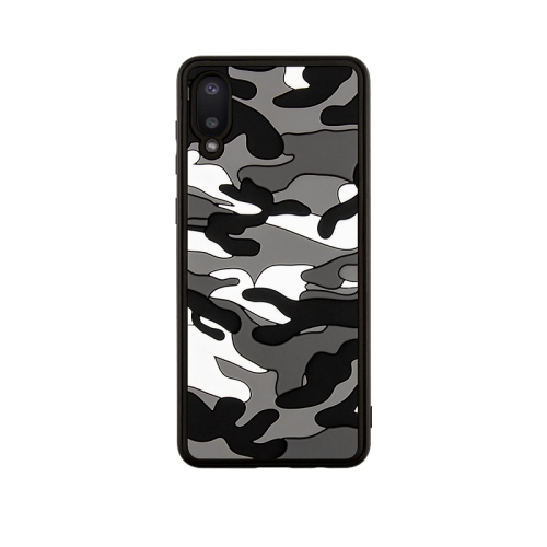 

For Samsung Galaxy A02 Camouflage Clouds Embossed Skin Feel Silicone Shockproof Case(Black)