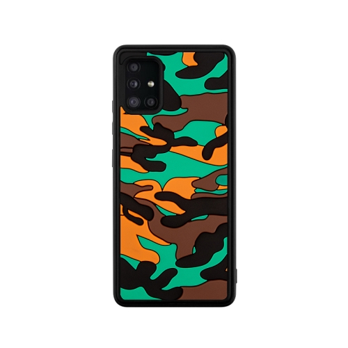 

For Samsung Galaxy A51 5G Camouflage Clouds Embossed Skin Feel Silicone Shockproof Case(Orange)