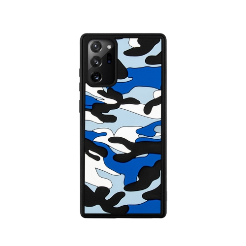 

For Samsung Galaxy Note20 Camouflage Clouds Embossed Skin Feel Silicone Shockproof Case(Blue)