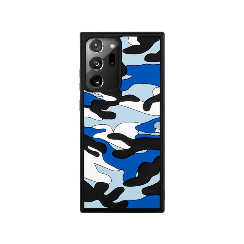 

For Samsung Galaxy Note20 Ultra Camouflage Clouds Embossed Skin Feel Silicone Shockproof Case(Blue)