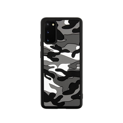 

For Samsung Galaxy S20 Camouflage Clouds Embossed Skin Feel Silicone Shockproof Case(Black)