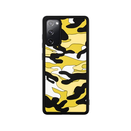 

For Samsung Galaxy S20 FE Camouflage Clouds Embossed Skin Feel Silicone Shockproof Case(Yellow)