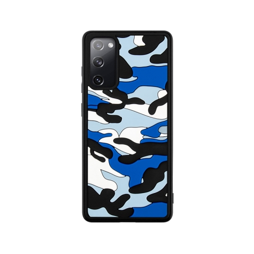 

For Samsung Galaxy S20 FE Camouflage Clouds Embossed Skin Feel Silicone Shockproof Case(Blue)