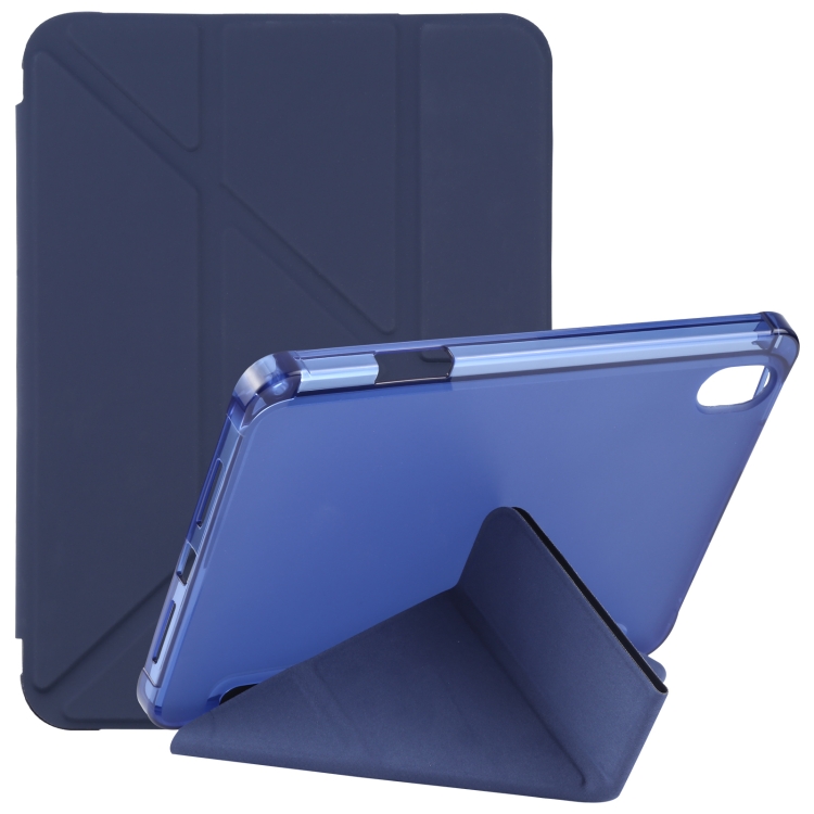

TPU Transparent Horizontal Deformation Flip Leather Tablet Case with Holder & Pen Slot For iPad mini 6(Navy Blue)