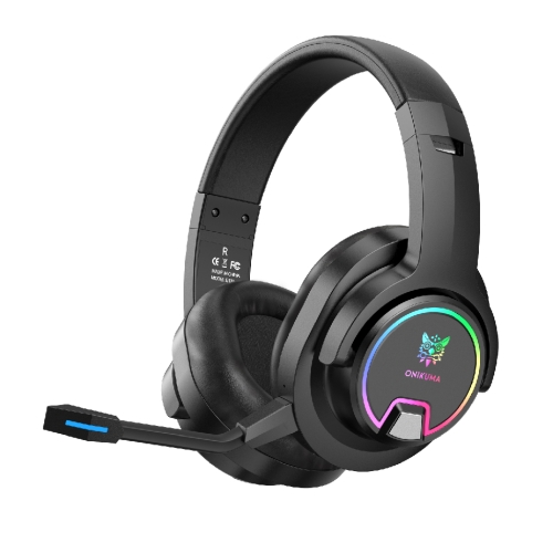

ONIKUMA B130 Bluetooth 7.1 Adjustable RGB Light Gaming Wireless Bluetooth Headset with Detachable Microphone(Black)