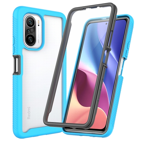 

For Xiaomi Poco F3 / Redmi K40 Starry Sky Solid Color Series Shockproof PC + TPU Protective Case with PET Film(Sky Blue)