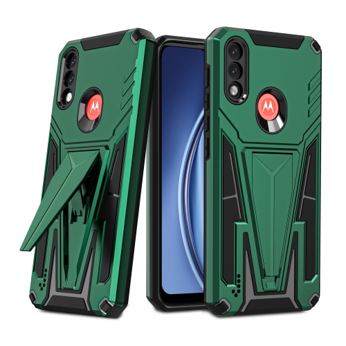 

For Motorola Moto G / E7 Power 2021 Super V Armor PC + TPU Shockproof Case with Invisible Holder(Dark Green)