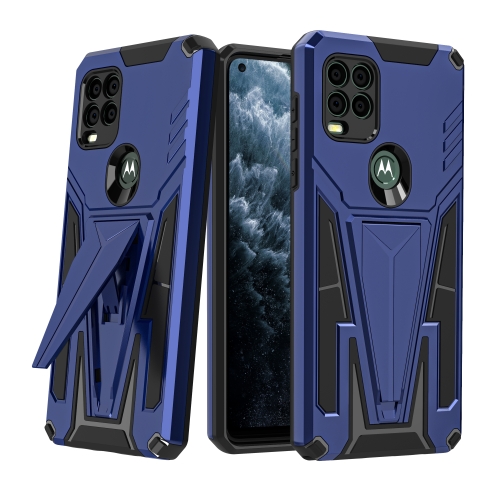 

For Motorola Moto G Stylus 5G Super V Armor PC + TPU Shockproof Case with Invisible Holder(Blue)