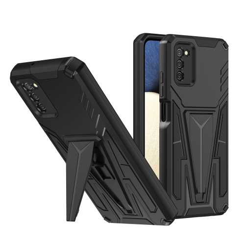 

For Samsung Galaxy A02s 164mm Super V Armor PC + TPU Shockproof Case with Invisible Holder(Black)