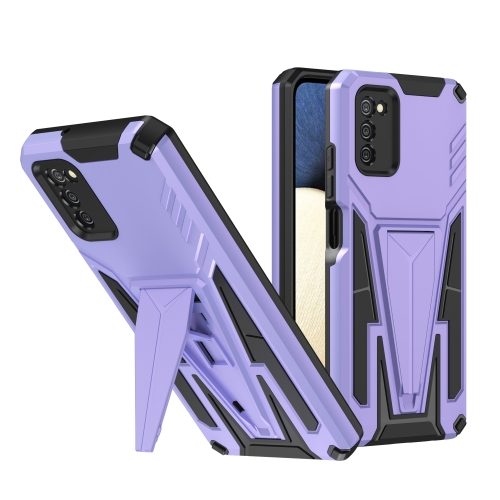 

For Samsung Galaxy A02s 164mm Super V Armor PC + TPU Shockproof Case with Invisible Holder(Purple)