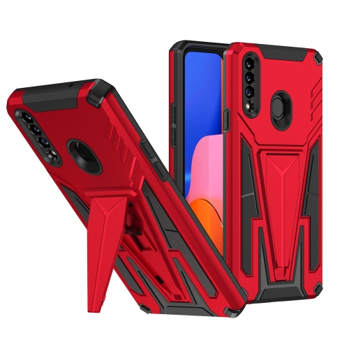 

For Samsung Galaxy A20s Super V Armor PC + TPU Shockproof Case with Invisible Holder(Red)