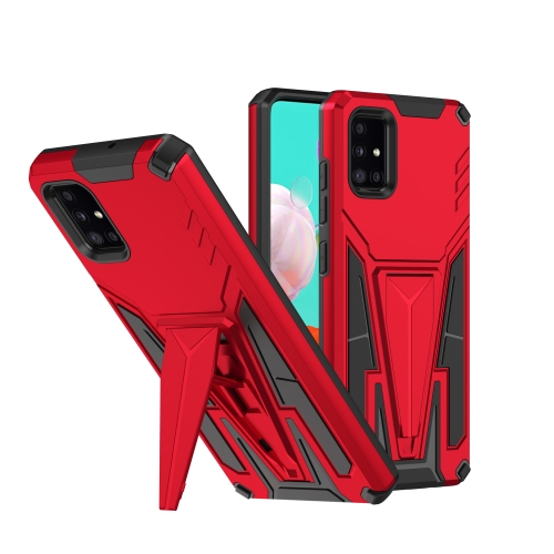 

For Samsung Galaxy A71 Super V Armor PC + TPU Shockproof Case with Invisible Holder(Red)