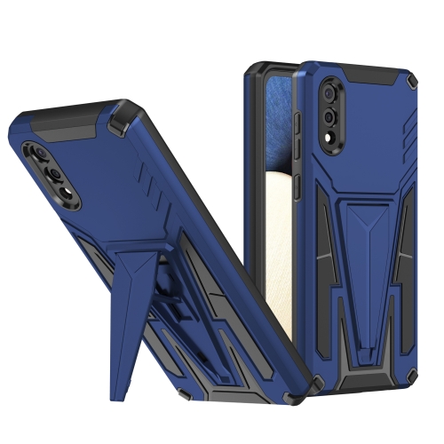 

For Samsung Galaxy A02 Super V Armor PC + TPU Shockproof Case with Invisible Holder(Blue)