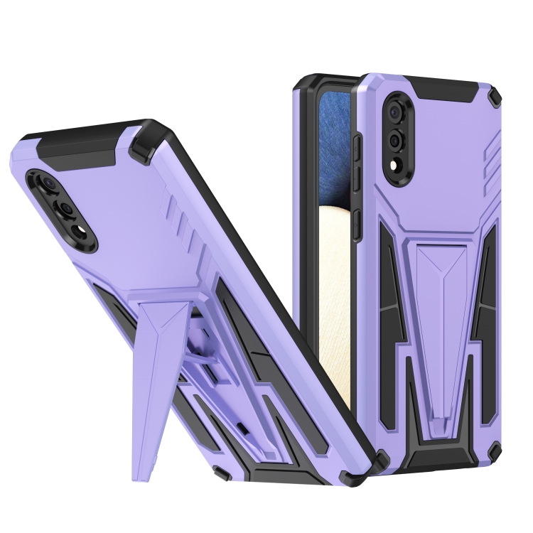 

For Samsung Galaxy A02 Super V Armor PC + TPU Shockproof Case with Invisible Holder(Purple)
