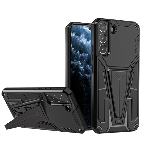 

For Samsung Galaxy S22+ 5G Super V Armor PC + TPU Shockproof Case with Invisible Holder(Black)