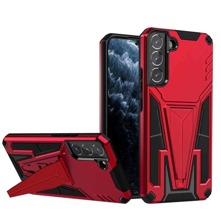 

For Samsung Galaxy S22+ 5G Super V Armor PC + TPU Shockproof Case with Invisible Holder(Red)