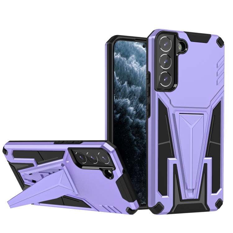 

For Samsung Galaxy S22+ 5G Super V Armor PC + TPU Shockproof Case with Invisible Holder(Purple)