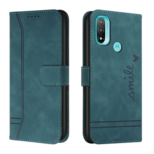 

For Motorola Moto E20 Retro Skin Feel Horizontal Flip Soft TPU + PU Leather Case(Dark Green)