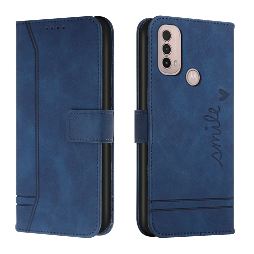 

For Motorola Moto E40 Retro Skin Feel Horizontal Flip Soft TPU + PU Leather Case(Blue)