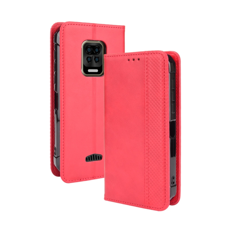 

For Doogee S59 / S59 Pro Magnetic Buckle Retro Crazy Horse Texture Horizontal Flip Leather Case with Holder & Card Slots & Photo Frame(Red)