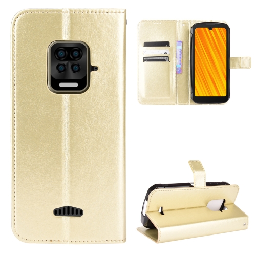 

For Doogee S59 / S59 Pro Crazy Horse Texture Horizontal Flip Leather Case with Holder & Card Slots & Lanyard(Gold)