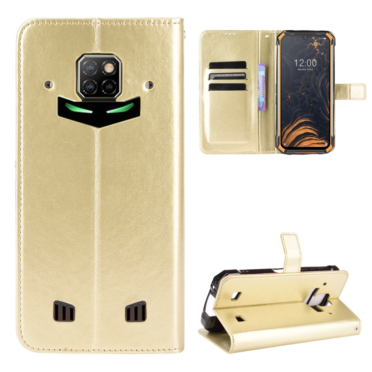 

For Doogee S88 Plus / S88 Pro Crazy Horse Texture Horizontal Flip Leather Case with Holder & Card Slots & Lanyard(Gold)