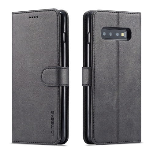 

For Galaxy S10 LC.IMEEKE Calf Texture Horizontal Flip Leather Case, with Holder & Card Slots & Wallet(Black)