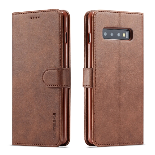 

For Galaxy S10 Plus LC.IMEEKE Calf Texture Horizontal Flip Leather Case, with Holder & Card Slots & Wallet(Brown)
