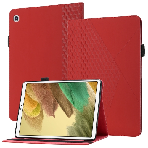 

For Samsung Galaxy Tab A7 Lite 8.7 T220/T225 Rhombus Skin Feel Horizontal Flip Tablet Leather Case with Card Slots & Holder(Red)