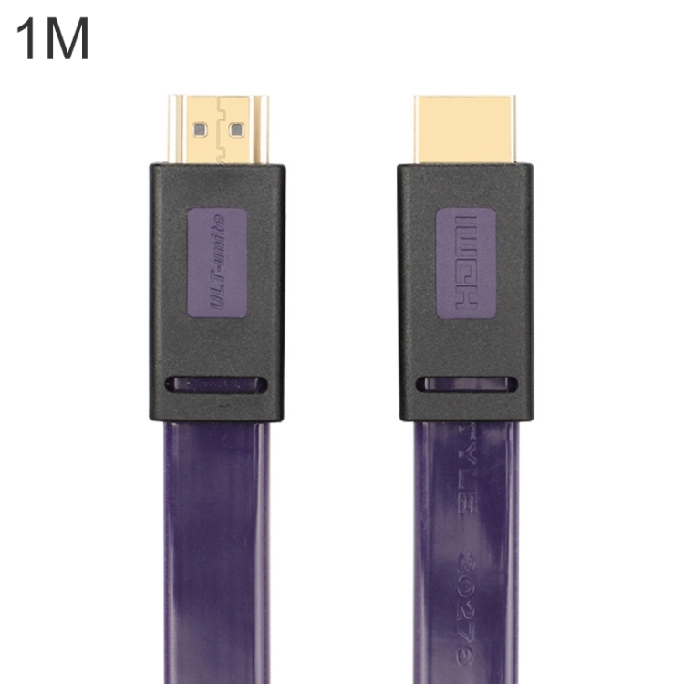 

ULT-unite 4K Ultra HD Gold-plated HDMI to HDMI Flat Cable, Cable Length:1m(Transparent Purple)