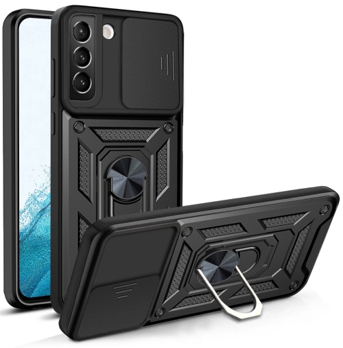 

For Samaung Galaxy S22+ 5G Sliding Camera Cover Design TPU+PC Protective Case(Black)