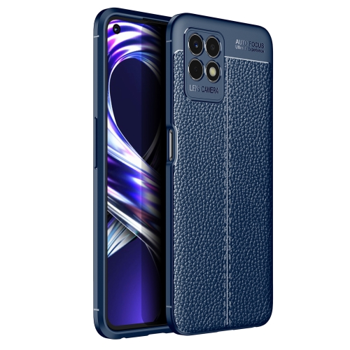 

For OPPO Realme 8i Litchi Texture TPU Shockproof Case(Blue)