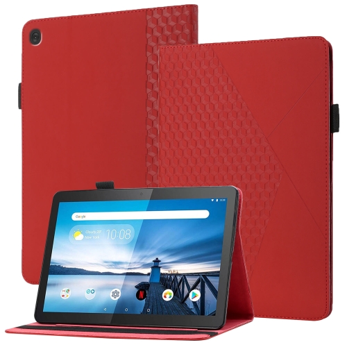 

For Lenovo Tab M10 TB-X505F/X605F Rhombus Skin Feel Horizontal Flip Tablet Leather Case with Card Slots & Holder(Red)