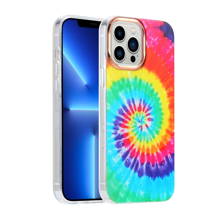 

Glitter Powder Electroplating Color Marble Shockproof Phone Case For iPhone 11(Rainbow Spiral C8)