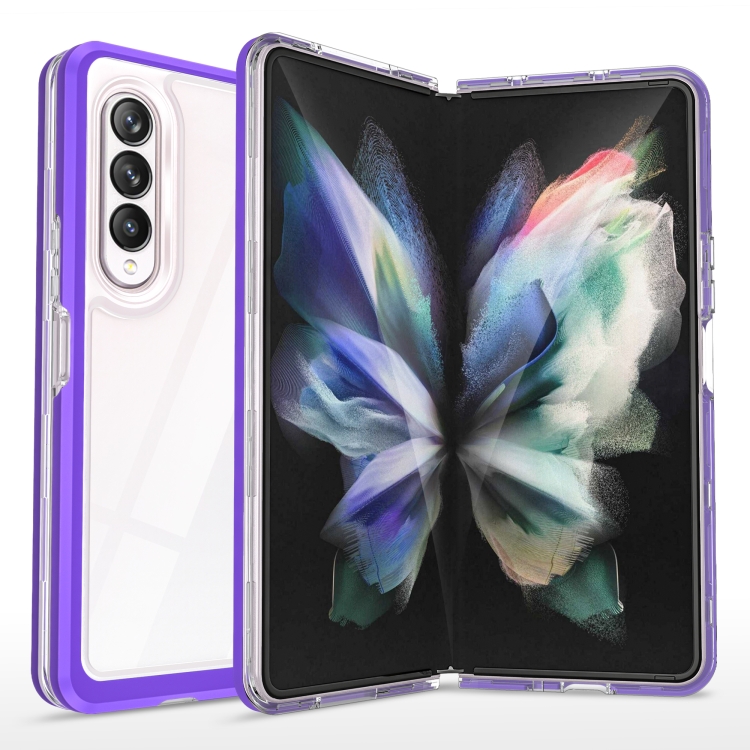 

For Samsung Galaxy Z Fold3 5G Bright Series Clear Acrylic + PC + TPU Shockproof Case(Purple)