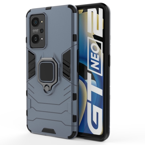 

For OPPO Realme GT Neo2 5G Shockproof PC + TPU Protective Case with Magnetic Ring Holder(Navy Blue)