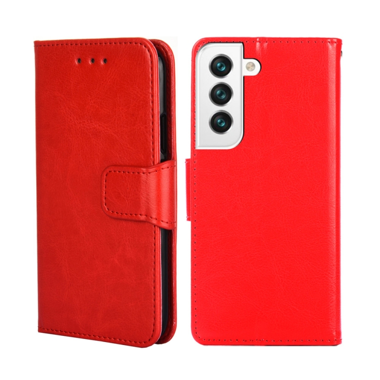 

For Samsung Galaxy S22+ 5G Crystal Texture Horizontal Flip Leather Case with Holder & Card Slots & Wallet(Red)